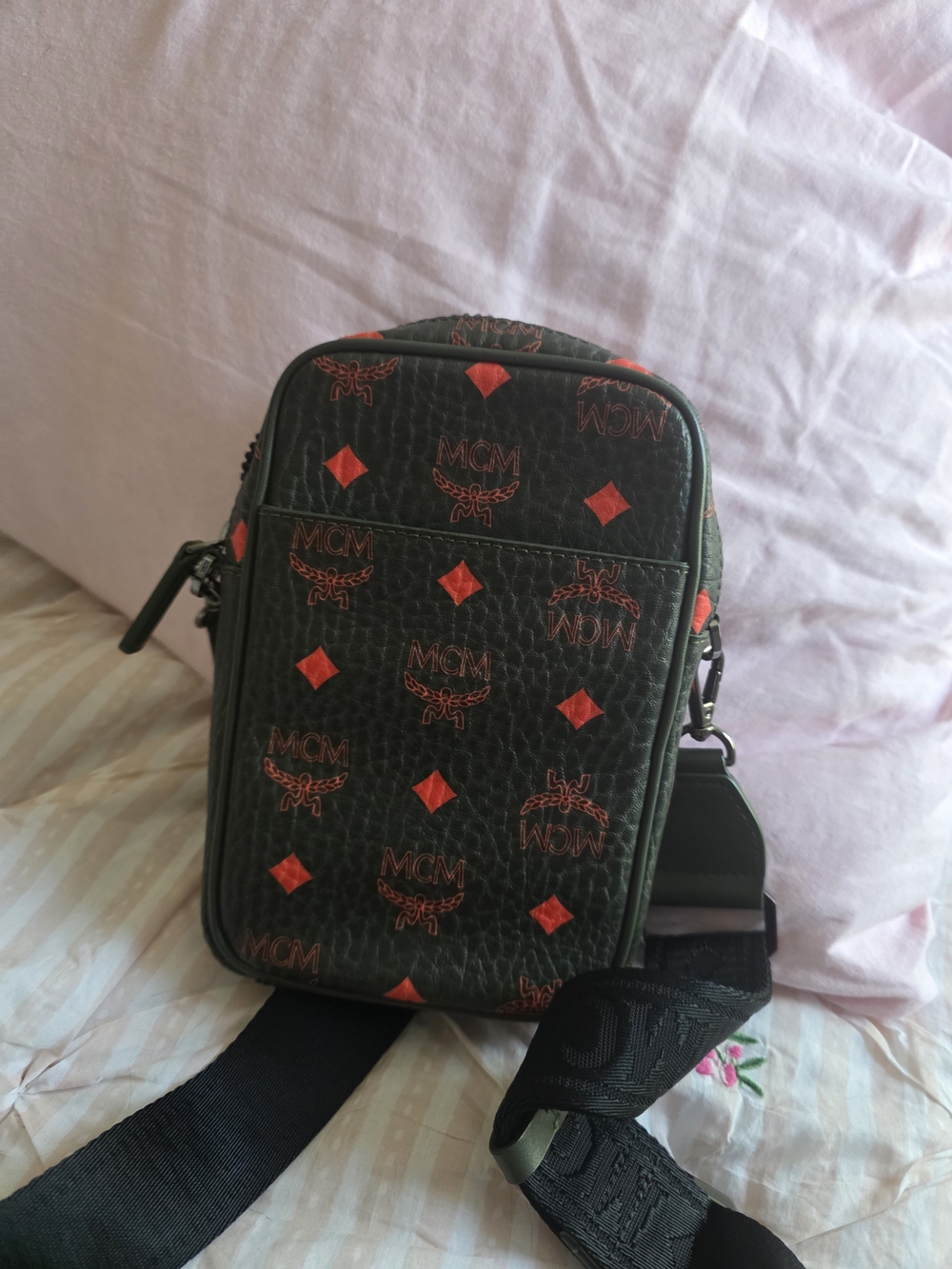 MCM Green Monogram Crossbody Bag - Picture 4 of 6